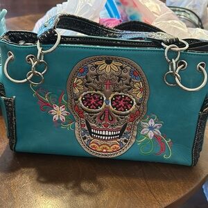 Skull Turquoise Hand bag